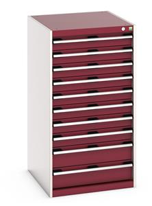 40027043.** Cabinet consists of 8 x 100mm, and 2 x 150mm high drawers 100% extension drawer with internal dimensions of 525mm wide x 625mm deep. The drawers have a...